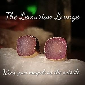 Boho Gypsy Crystal Druzy Stud Earingd